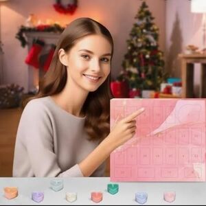 Pink Advent Calendar with Colorful candles